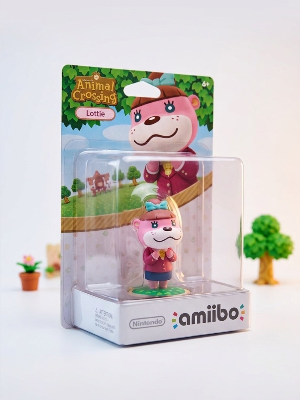 NWT Animal Crossing Lottie Amiibo Figure Sealed NVL-C-AJAC Switch 3DS Nintendo